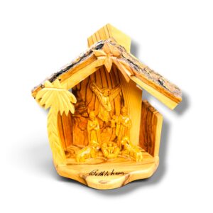 Handmade Olive Wood Resin Nativity Scene